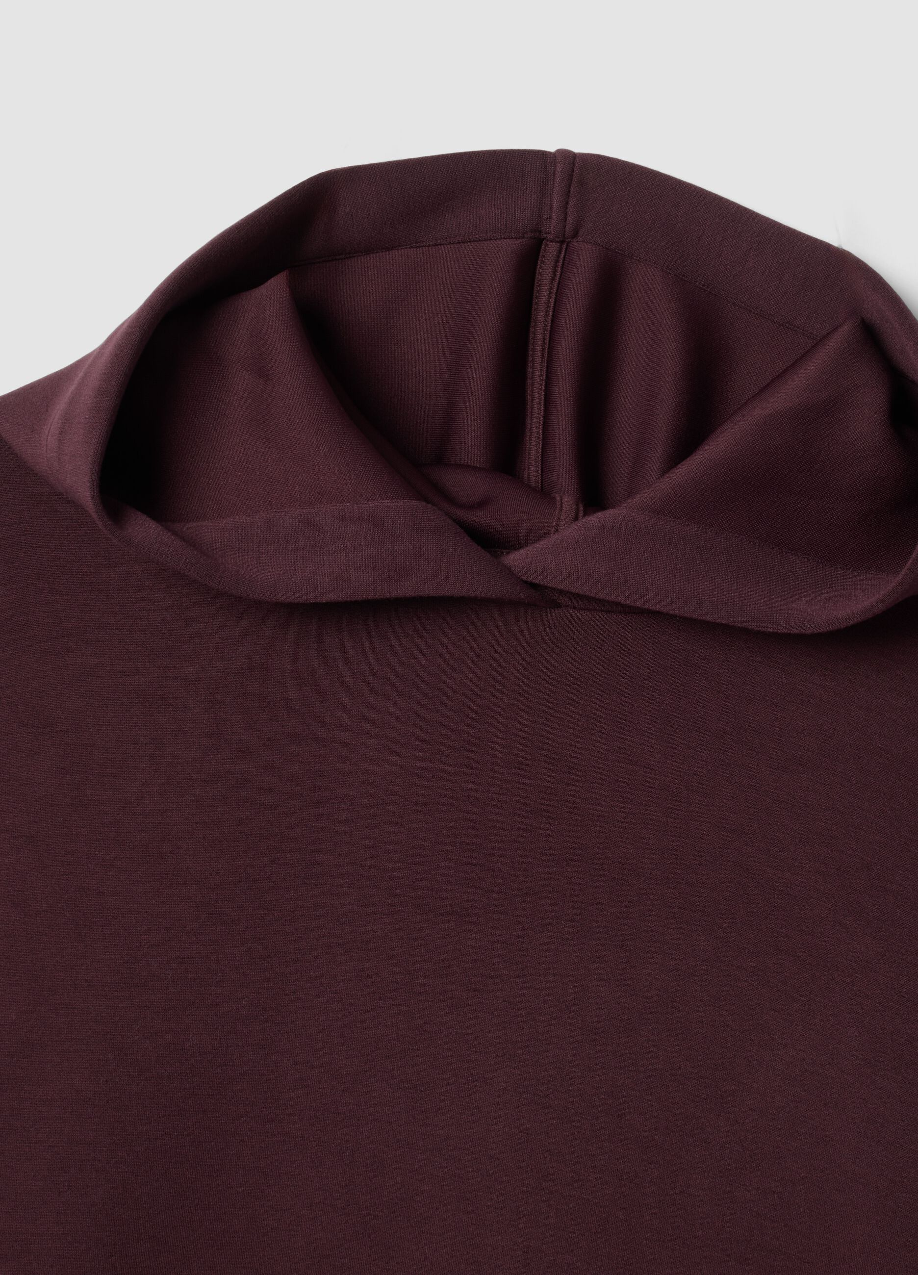 Violettes Sweatshirt aus elastischem Modal mit Rundhalsausschnitt