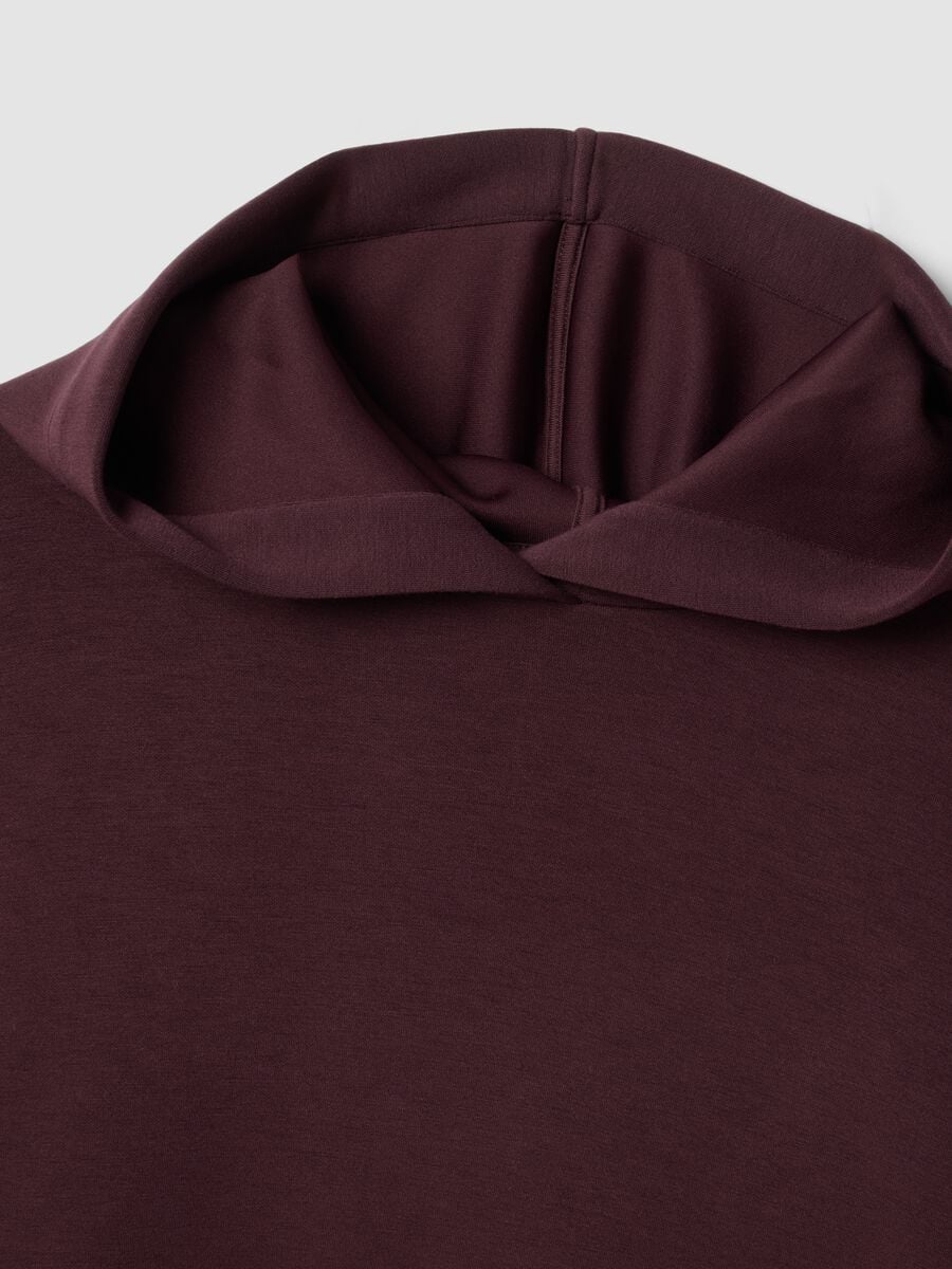 Purple stretch modal crew-neck sweatshirt_5
