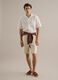 Pure Linen White Bermuda Shorts Regular Fit_0