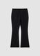 Schwarze Flared-Leggings aus Stretchmaterial_0