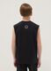 Black pure cotton boys&rsquo; oversized tank top_1