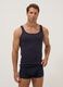 Blue pure cotton tank top regular fit_0