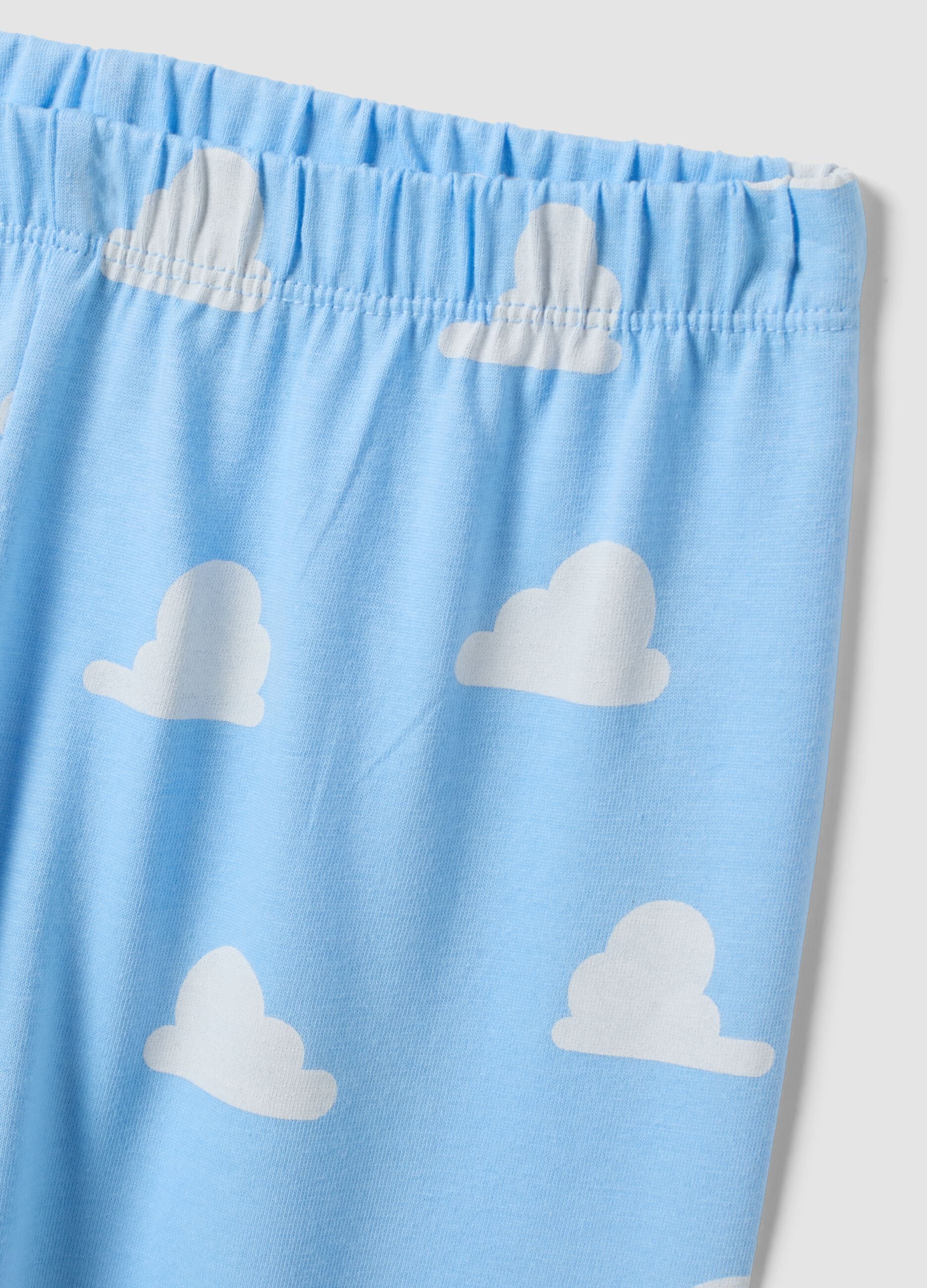 Hellblauer Schlafanzug aus reiner Bio-Baumwolle mit Toy Story-Print