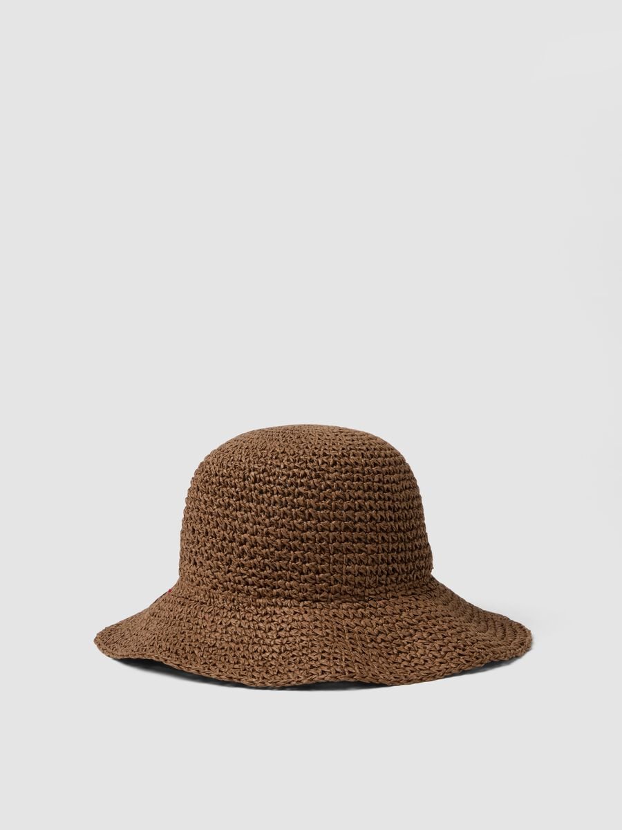 Pure Brown Paper Fabric Panama Hat_0