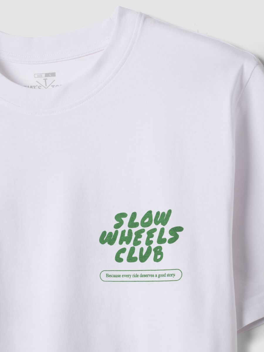 Wei&szlig;es T-Shirt aus reiner Baumwolle mit Print, Regular Fit_5