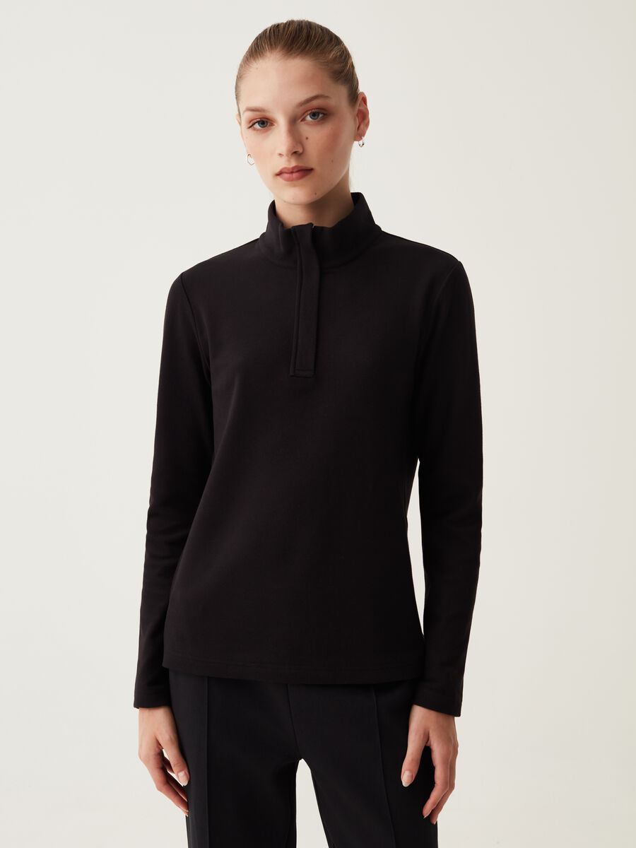 LESS IS BETTER Turtle-neck t-shirt with zip_1