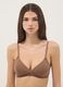 Beige triangle bra with removable padding in stretch fabric_0