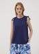 Blue pure cotton tank top with shoulder ties_1