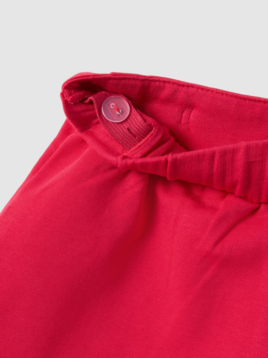 Red stretchy cotton girls shorts regular fit with Minnie_3