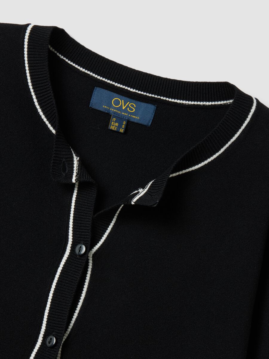Black stretch viscose regular-fit cardigan_6