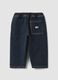 Pantaloni blu in cotone elasticizzato balloon fit_1