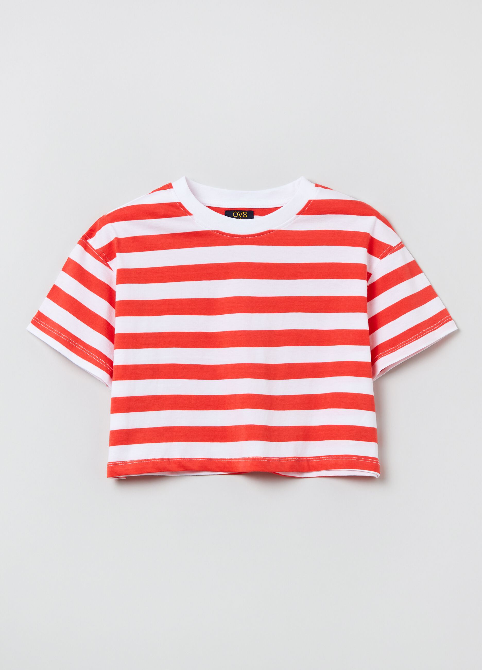 Crop T-shirt with stripes