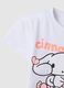 T-shirt in cotone elasticizzato bianco da bambina con stampa_3