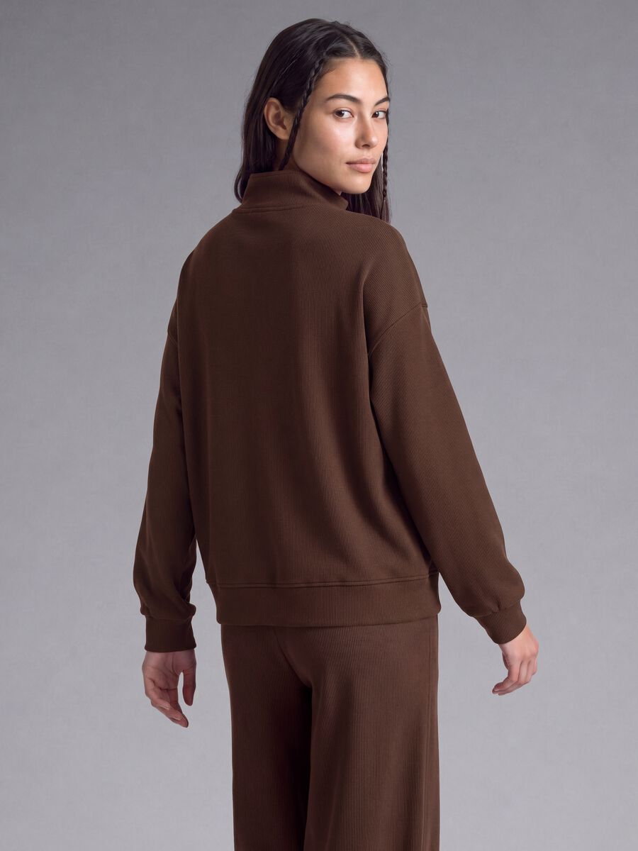 Brown stretch modal crew-neck sweatshirt ALTAVIA STUDIO_2