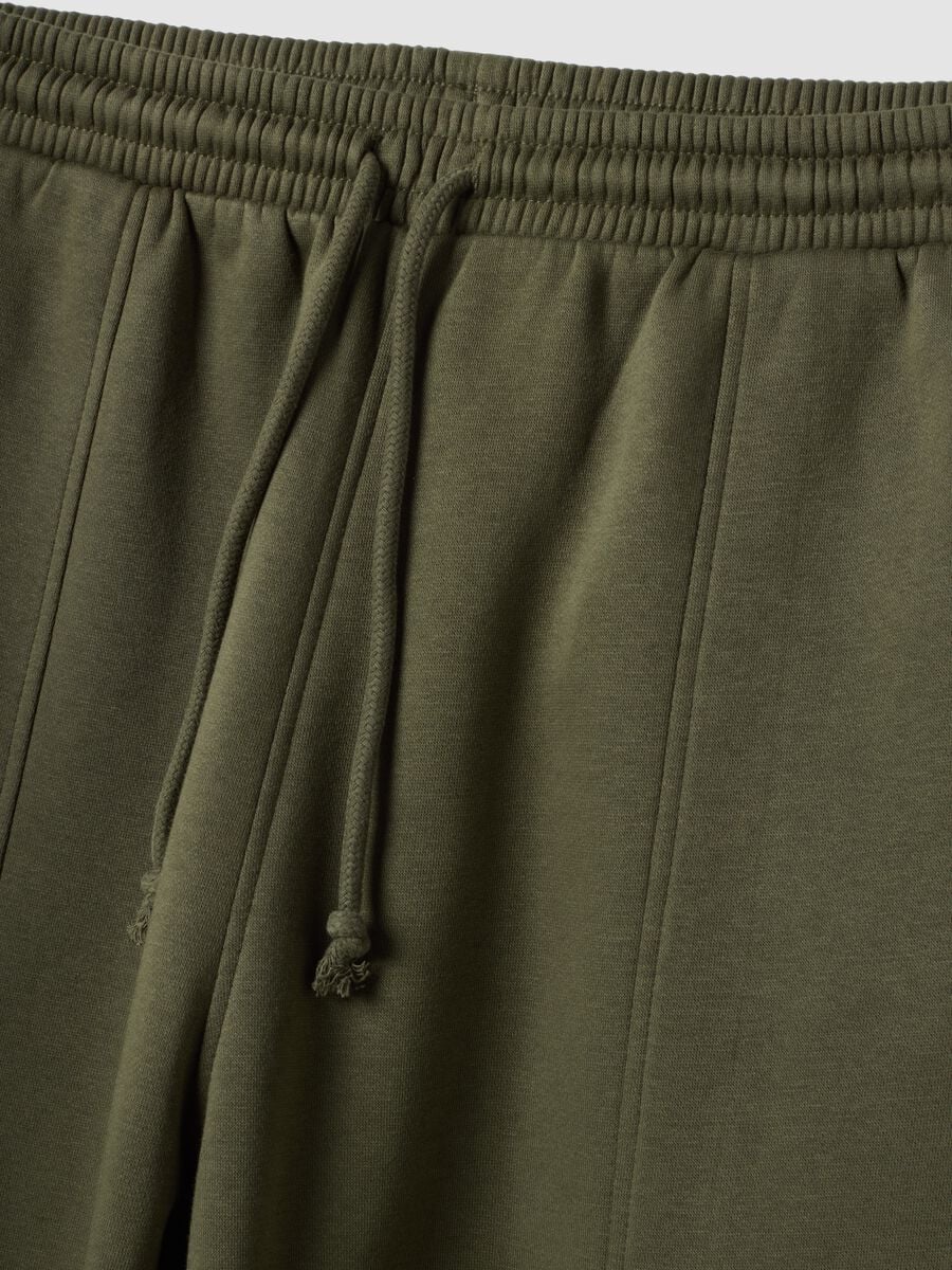 Green cotton-blend jogger trousers with drawstring_6
