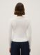 White viscose regular fit polo neck jumper_2