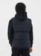 Black water-repellent padded gilet with zip and high neck for boys_2