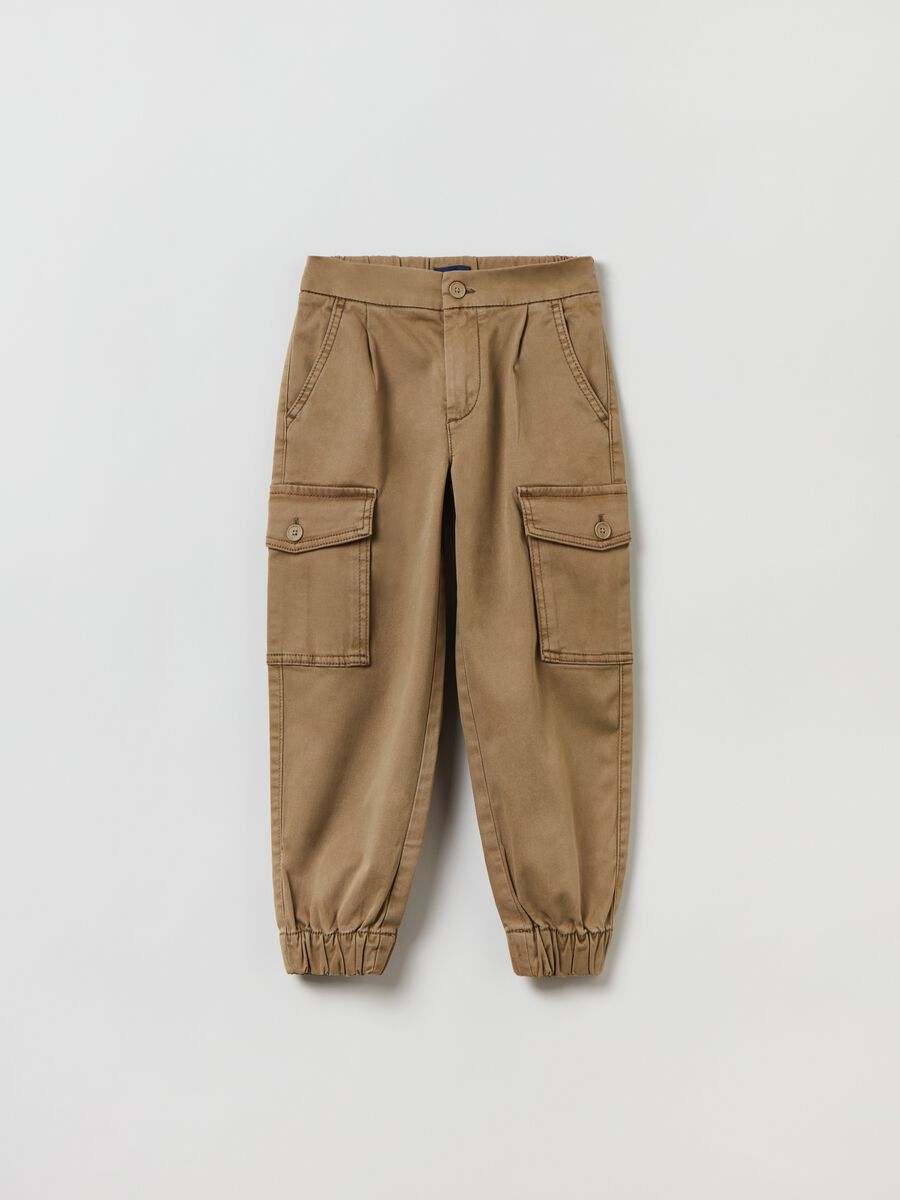 Stretch cotton cargo trousers_3