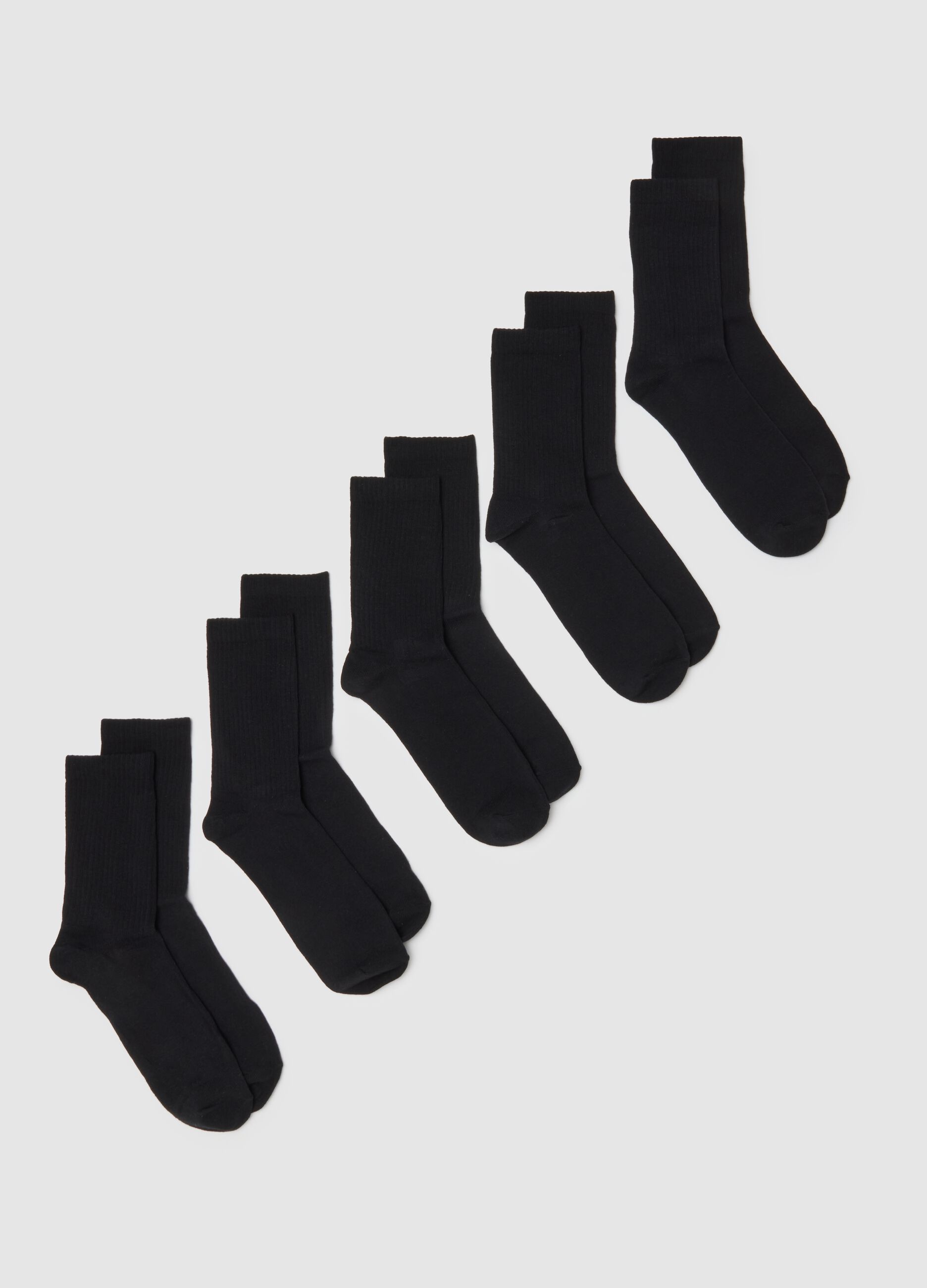 Multipack of black sports socks in cotton blend with snug fit