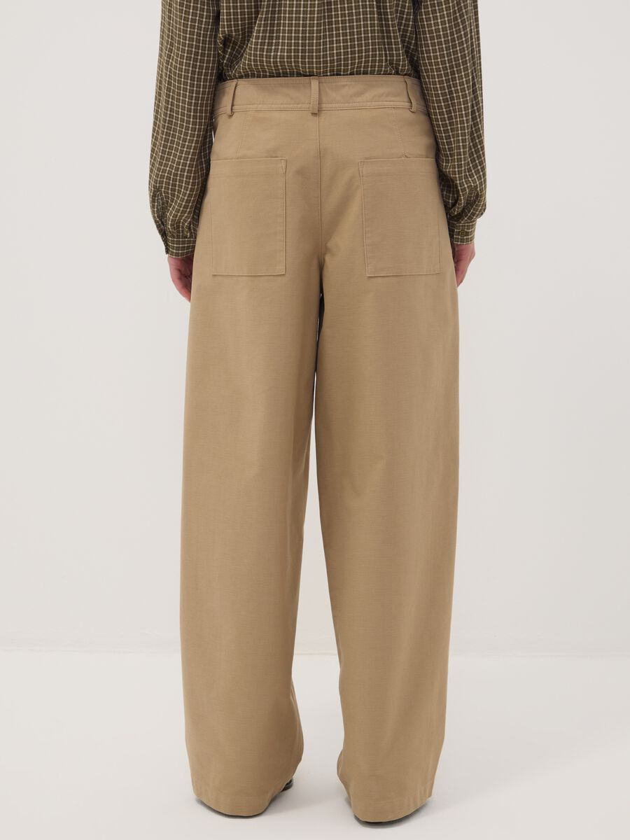 The Iconic Pants beige Barrel-Fit-Hose aus elastischem Baumwollmix_2