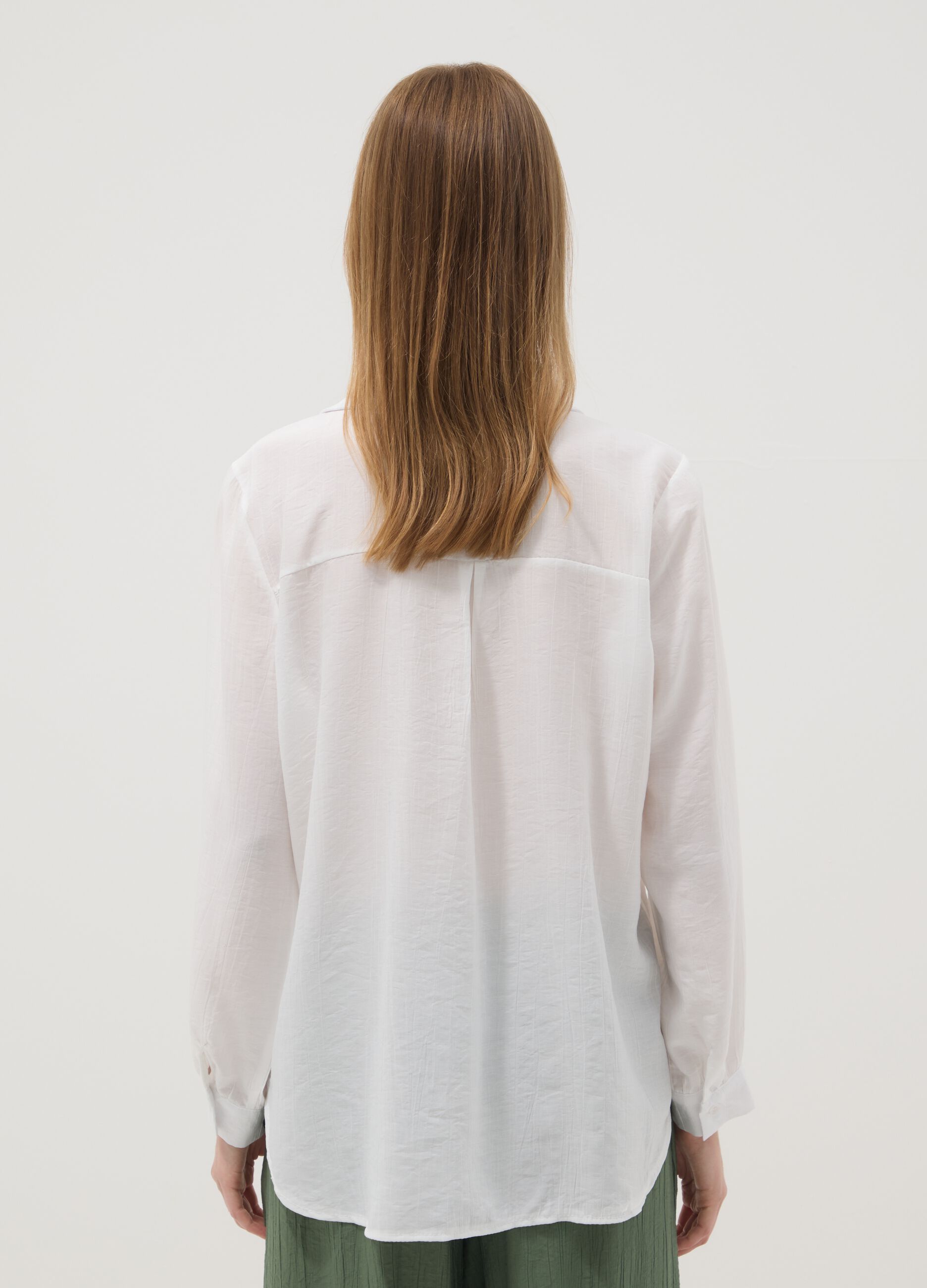 White viscose-blend shirt