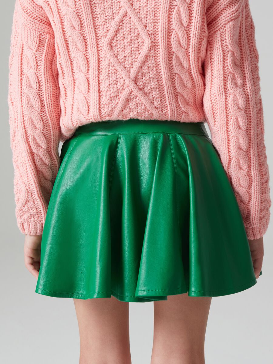 Glossy-effect skirt_2