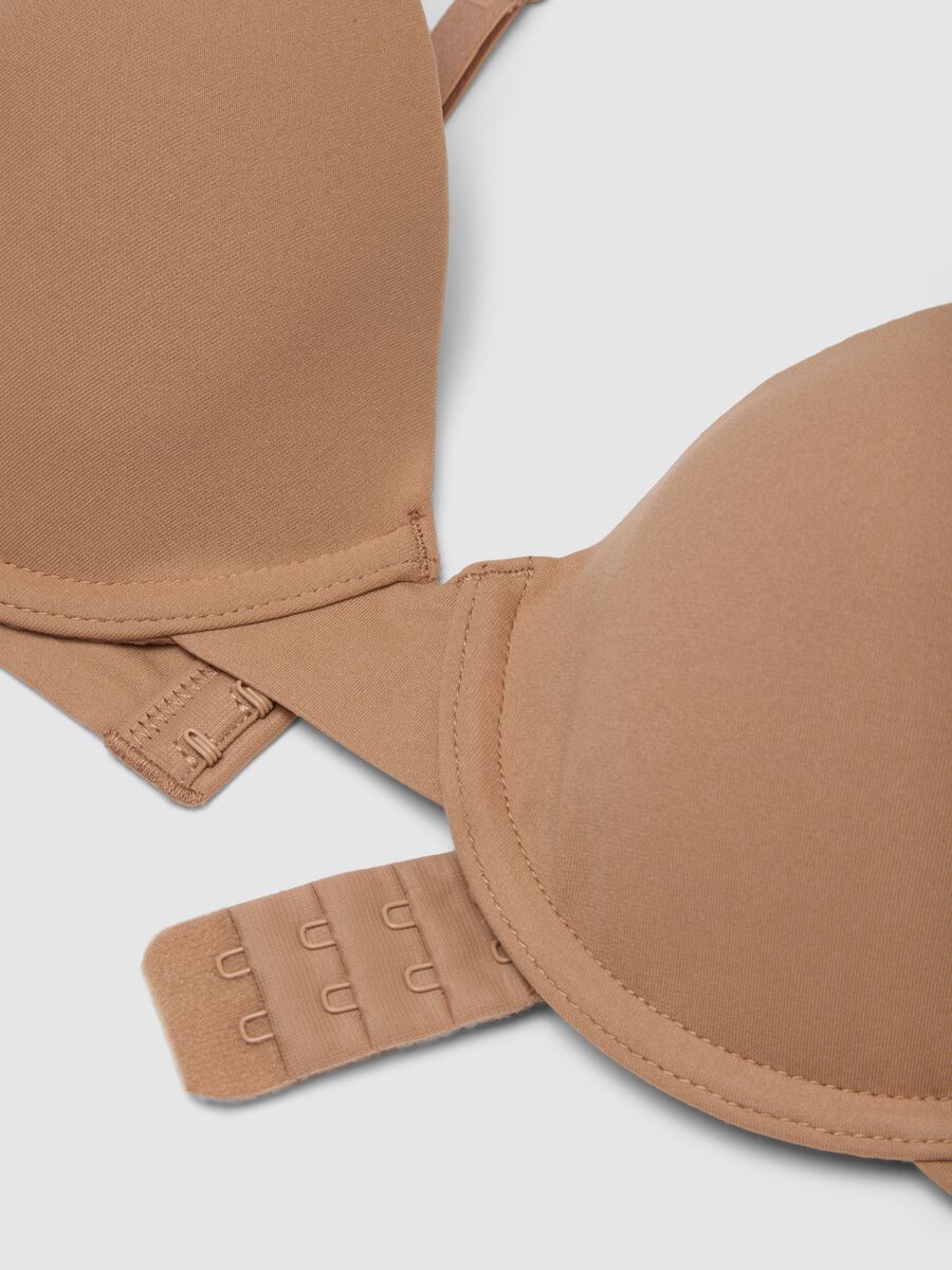 Beige full coverage bra with padded cups_1
