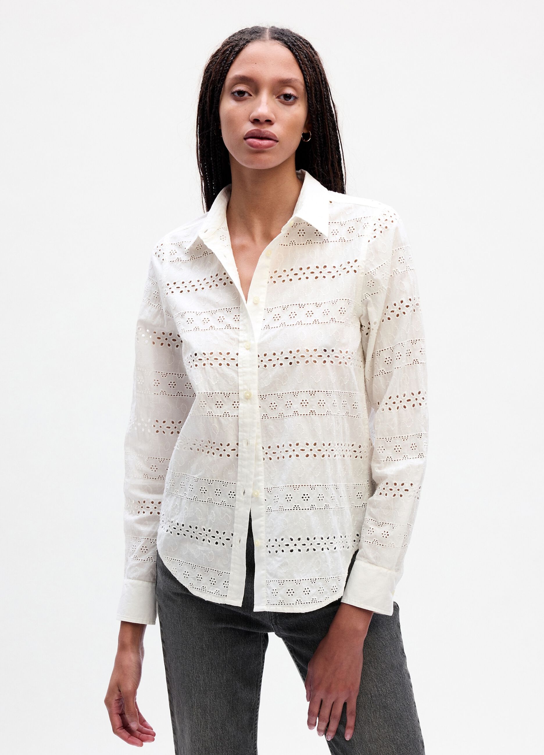Broderie anglaise lace shirt