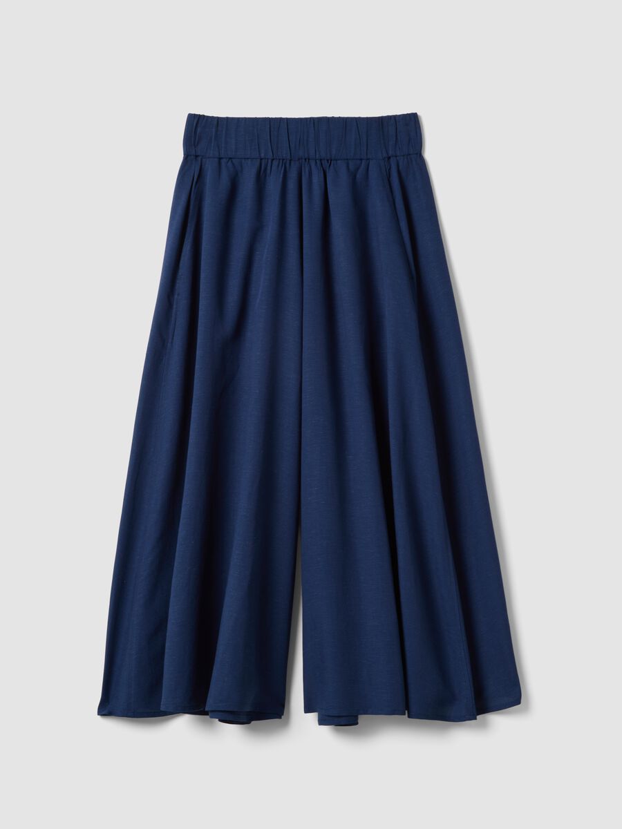 Multicoloured striped skirt in a viscose-linen blend_4