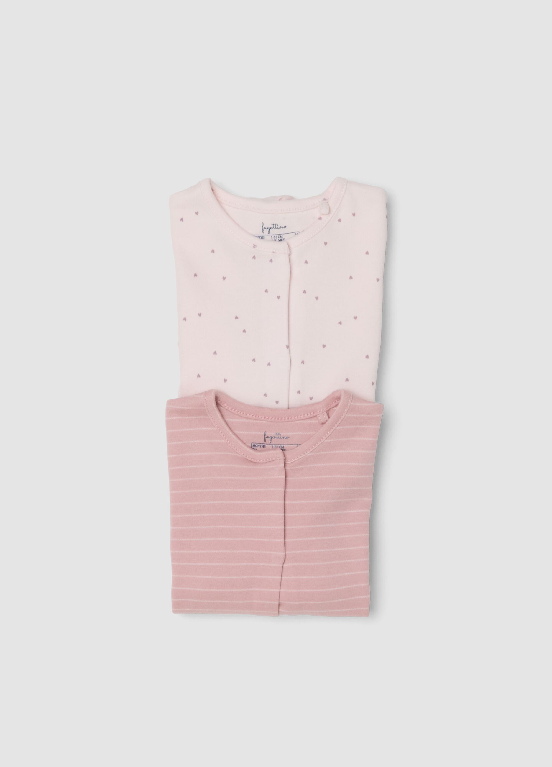2er-Pack rosa Strampler mit F&uuml;&szlig;chen aus Bio-Baumwolle f&uuml;r Babys und M&auml;dchen