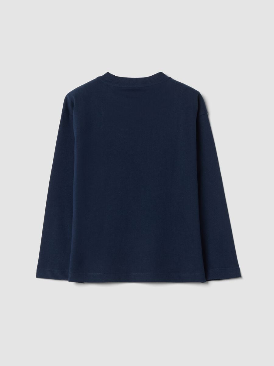 Blue oversized pure cotton crew-neck T-shirt with Mario Kart print_1
