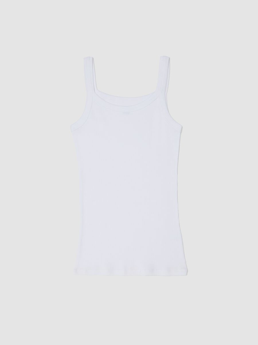 White pure cotton vest regular fit with wide shoulder_0