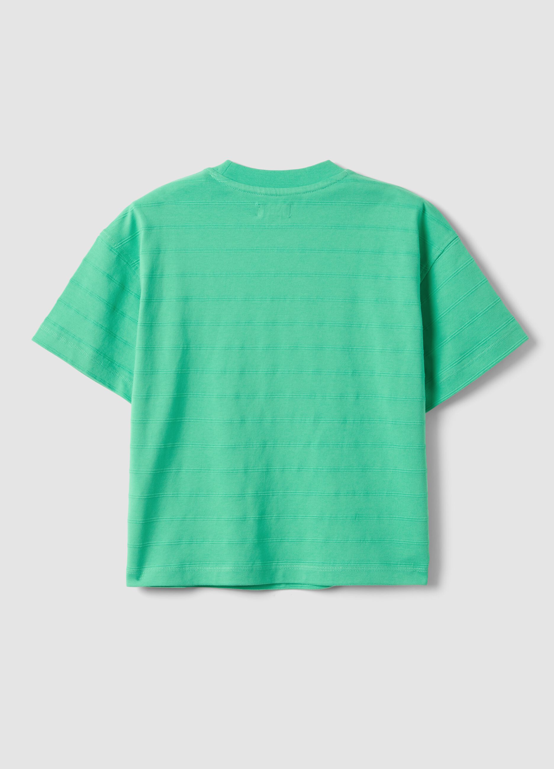 Children's regular fit pure cotton green T-shirt