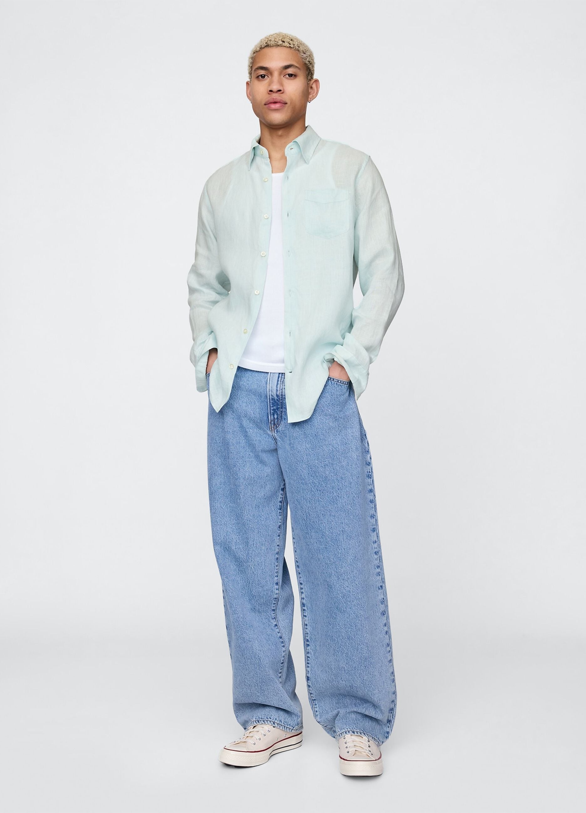 Gap Light Blue Linen Shirt