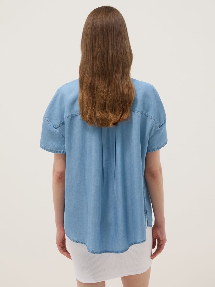 Sky blue pure lyocell shirt_3