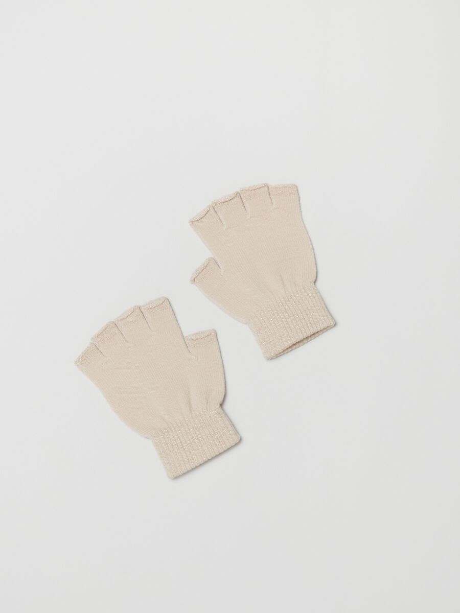 Half-finger gloves with lurex edging_1
