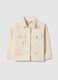 Girls' beige pure cotton jacket regular fit with embroidery_0
