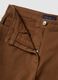 Brown wide-leg stretch cotton trousers_1