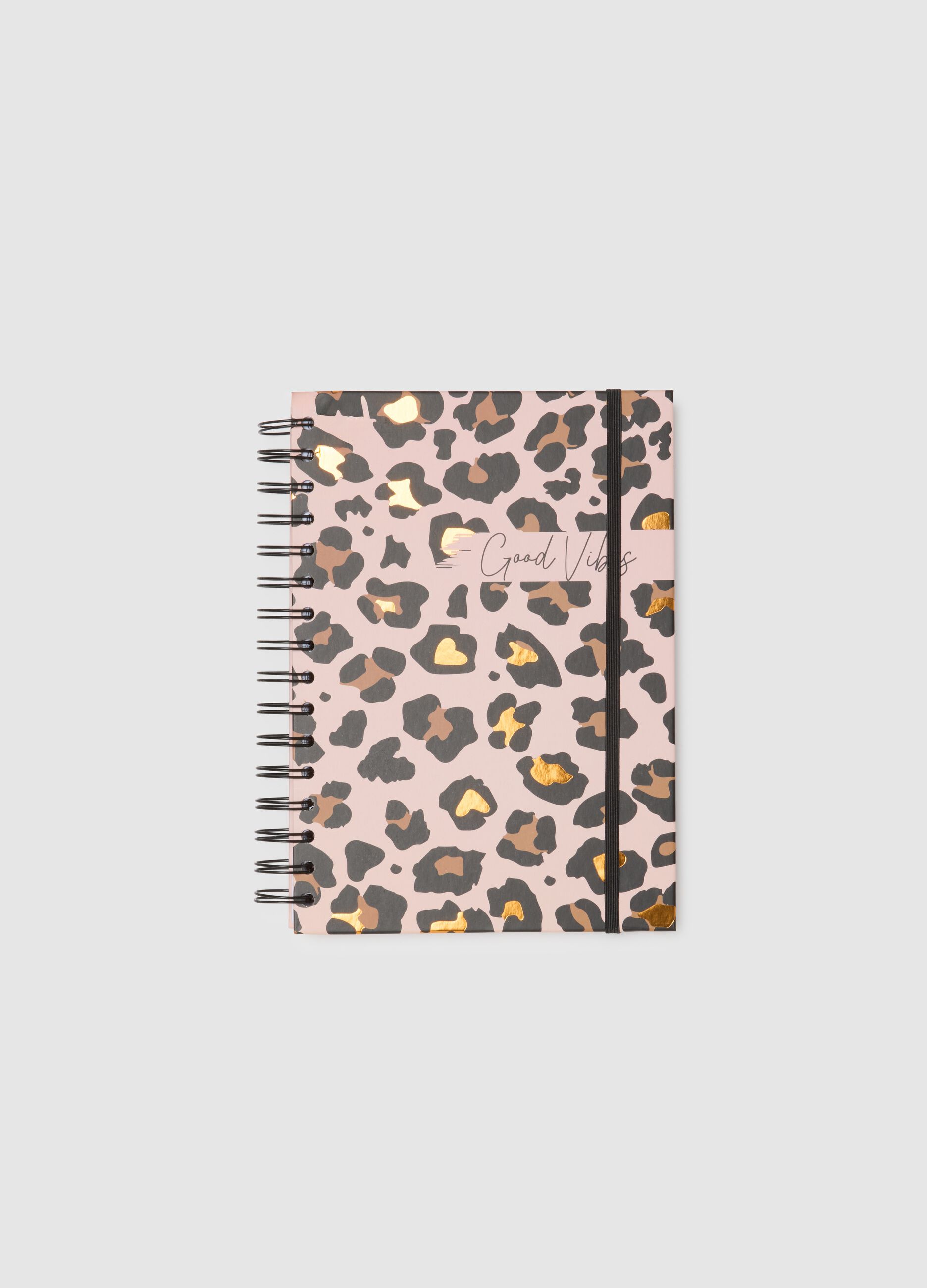 Leopard Print Black Paper Diary