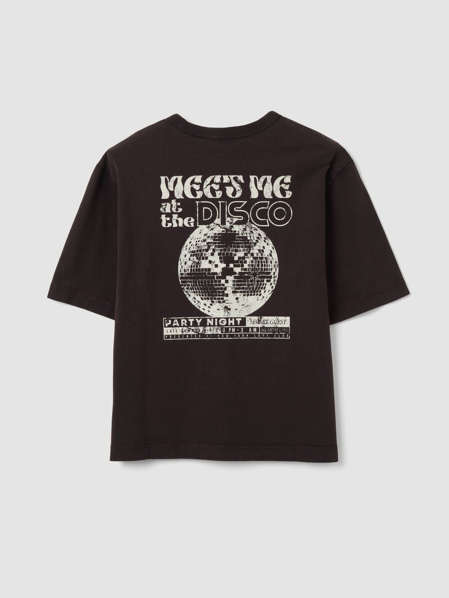Graues Oversize-T-Shirt aus reiner Baumwolle mit Frontprint_1