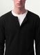 T-shirt nera in misto viscosa a nido d'ape regular fit_2