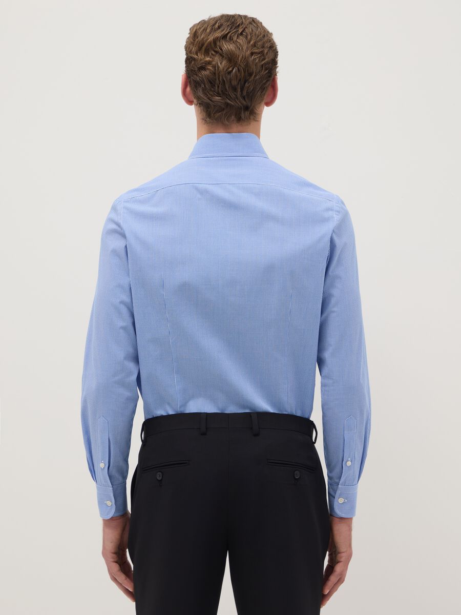 Multicolour checked long-sleeve slim fit cotton blend shirt_2