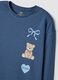 Blauer Pyjama aus reiner Bio-Baumwolle mit Teddyb&auml;r f&uuml;r M&auml;dchen_2