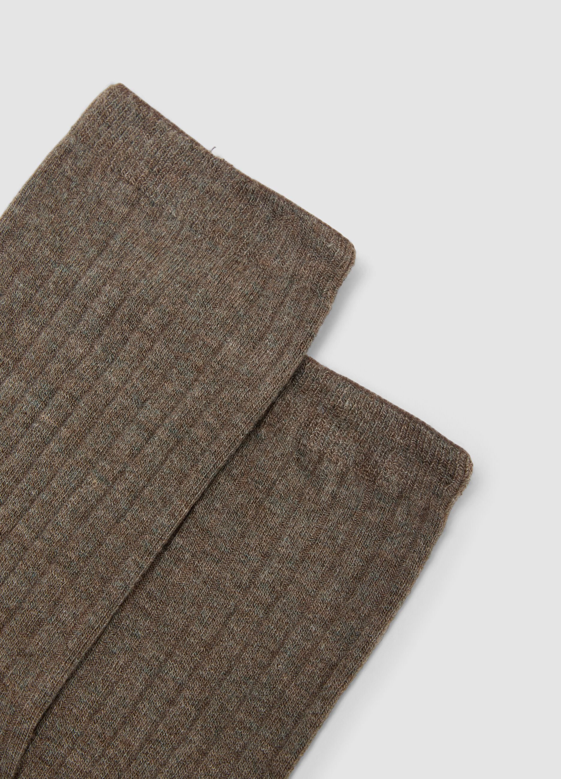 Brown long viscose blend socks