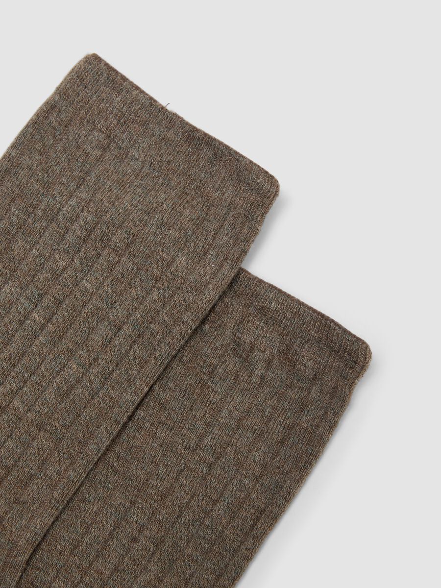 Brown long viscose blend socks_1