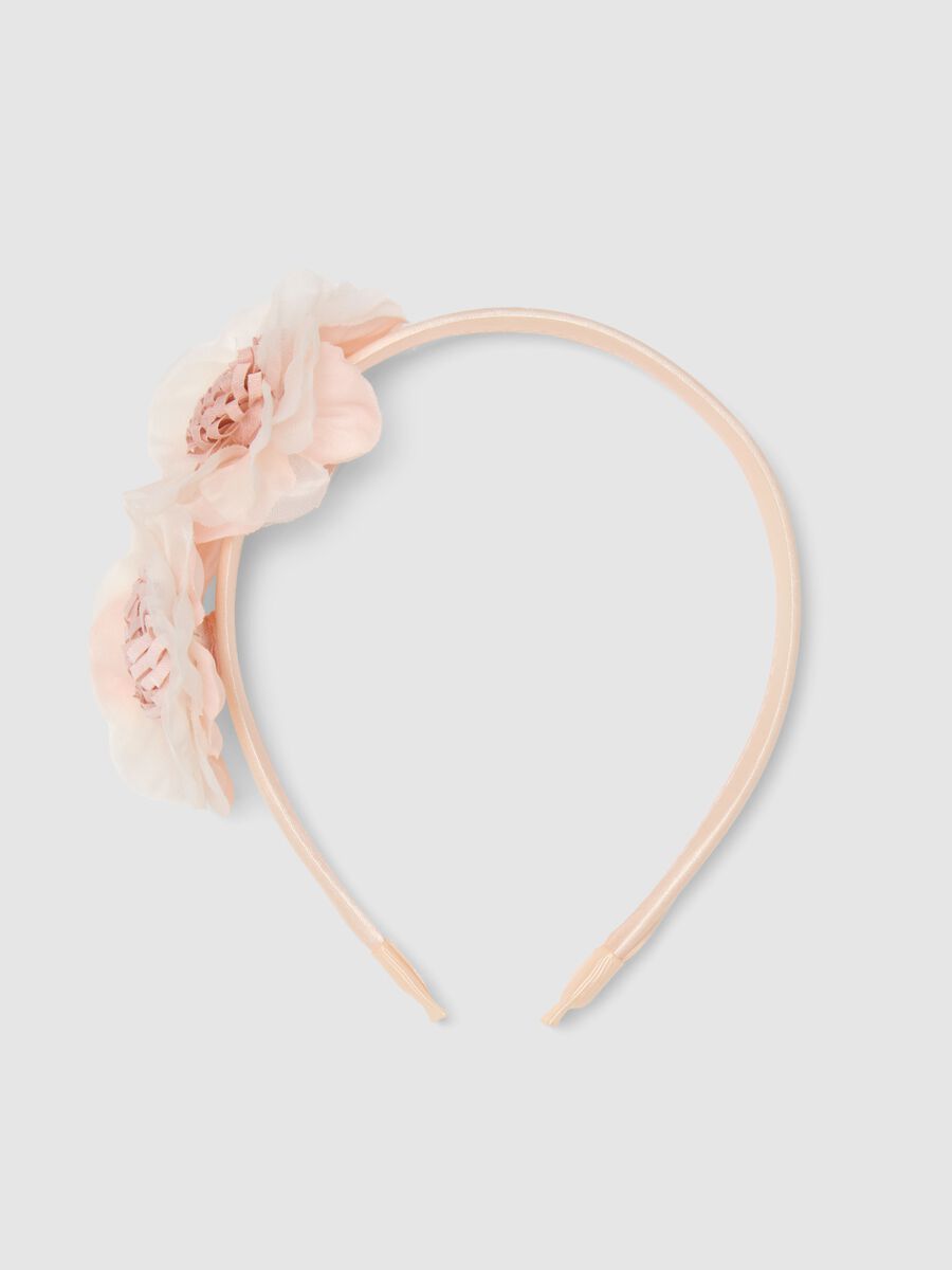 Pink Headband for Girls with Flowers_0