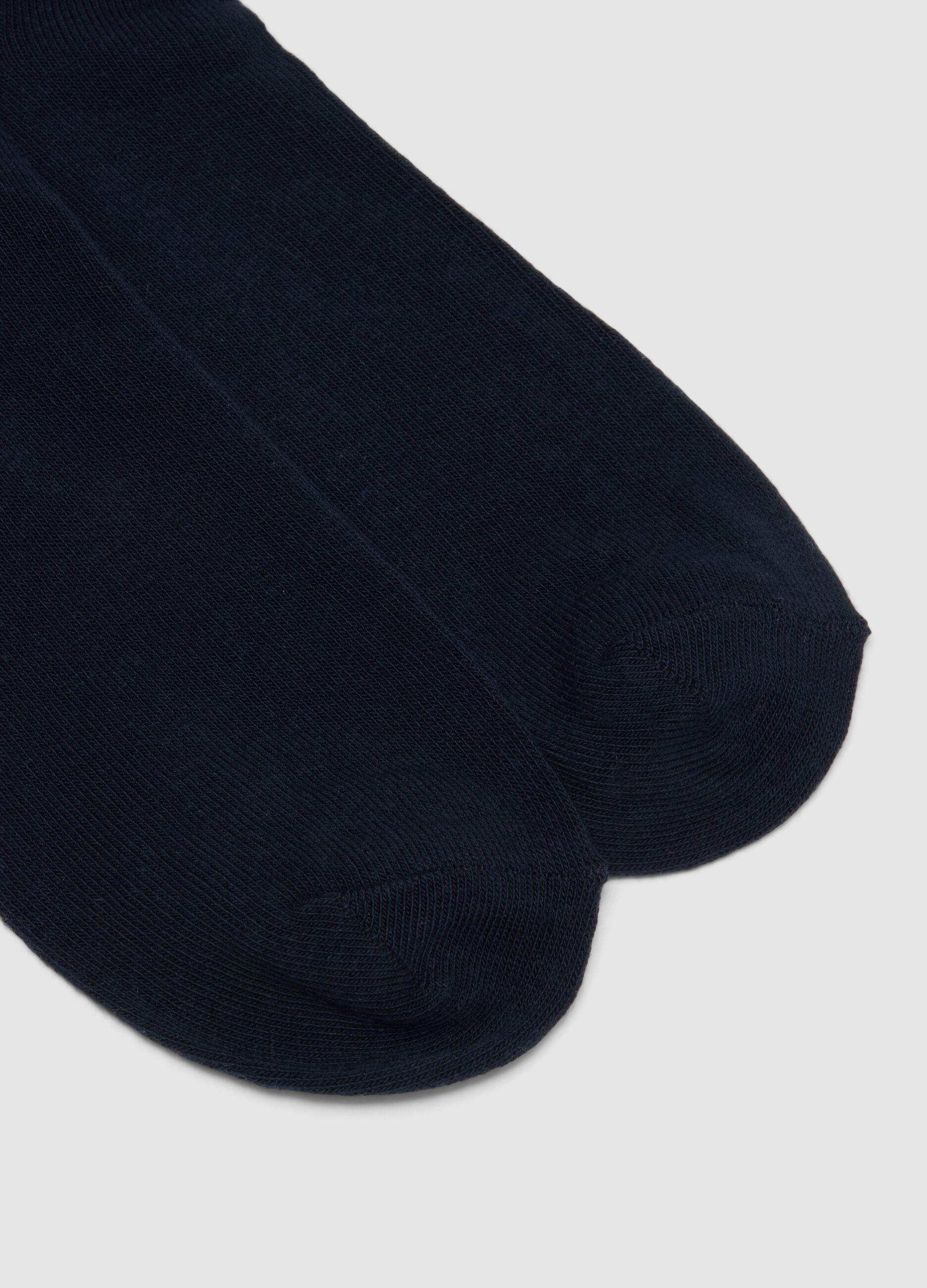 Tripack di calze alla caviglia blu in cotone organico elasticizzato