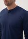 Blue pure organic cotton pyjamas with Henley neckline, regular fit_2
