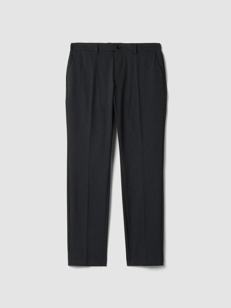 Grey slim-fit stretch viscose twill chino trousers_4
