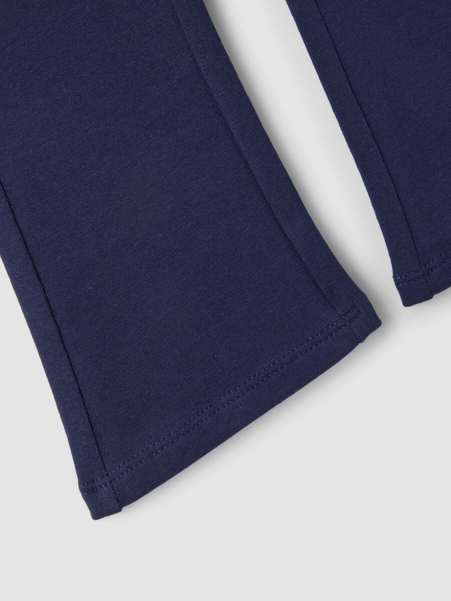 Girls&rsquo; blue organic stretch cotton flared trousers_3